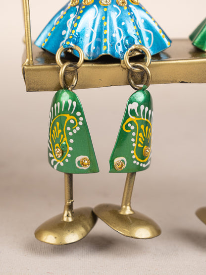 Metal Handpainted Musician on Swing - 13 inch - WL5172
