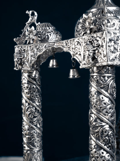 Brass Antique Pooja Temple - 11 inch - WL5177