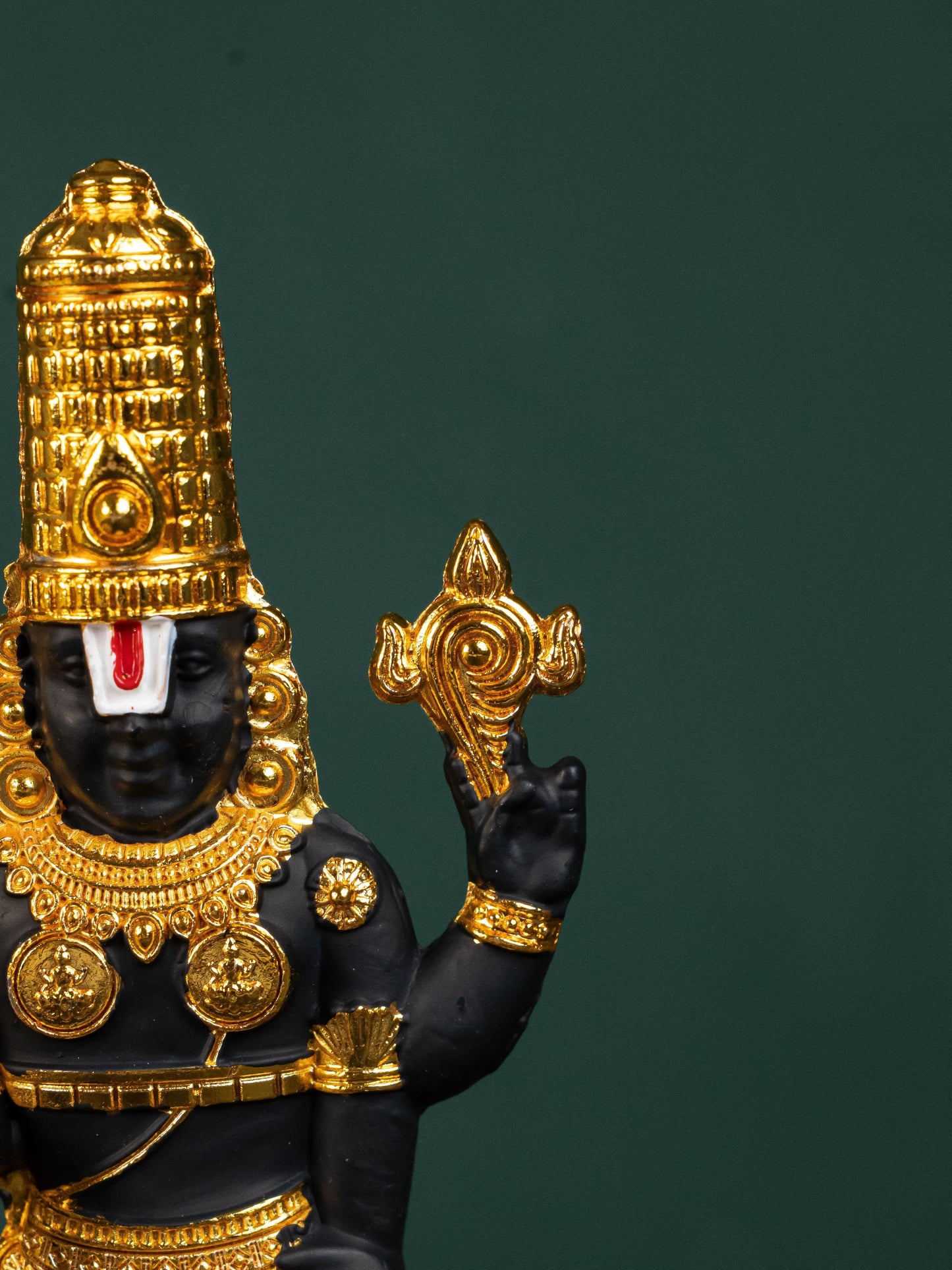Zinc Alloy Tirupathi Balaji Idol - Gold - 6 inch - WL5180-1