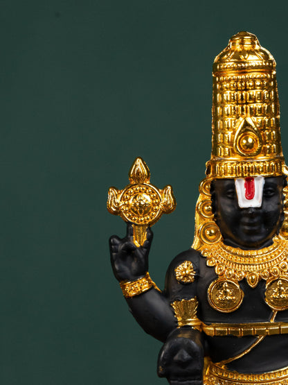 Zinc Alloy Tirupathi Balaji Idol - Gold - 6 inch - WL5180-1
