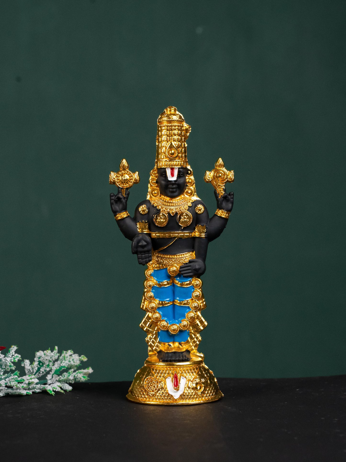 Zinc Alloy Tirupathi Balaji Idol - Gold - 6 inch - WL5180-1