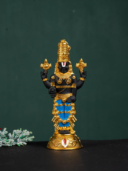 Zinc Alloy Tirupathi Balaji Idol - Gold - 6 inch - WL5180-1