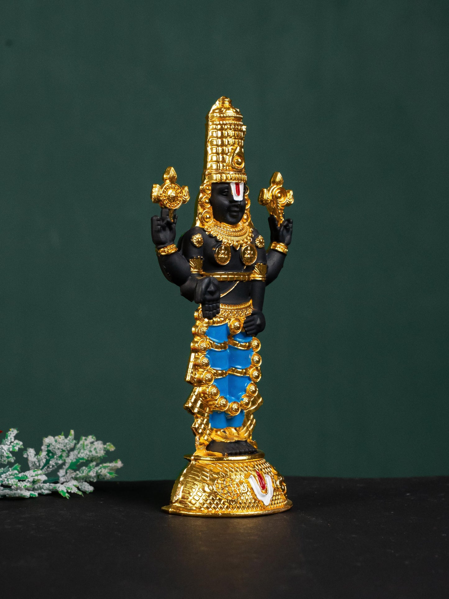 Zinc Alloy Tirupathi Balaji Idol - Gold - 6 inch - WL5180-1
