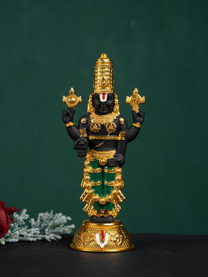 Zinc Alloy Tirupathi Balaji Idol - Gold - 6 inch - WL5180-1