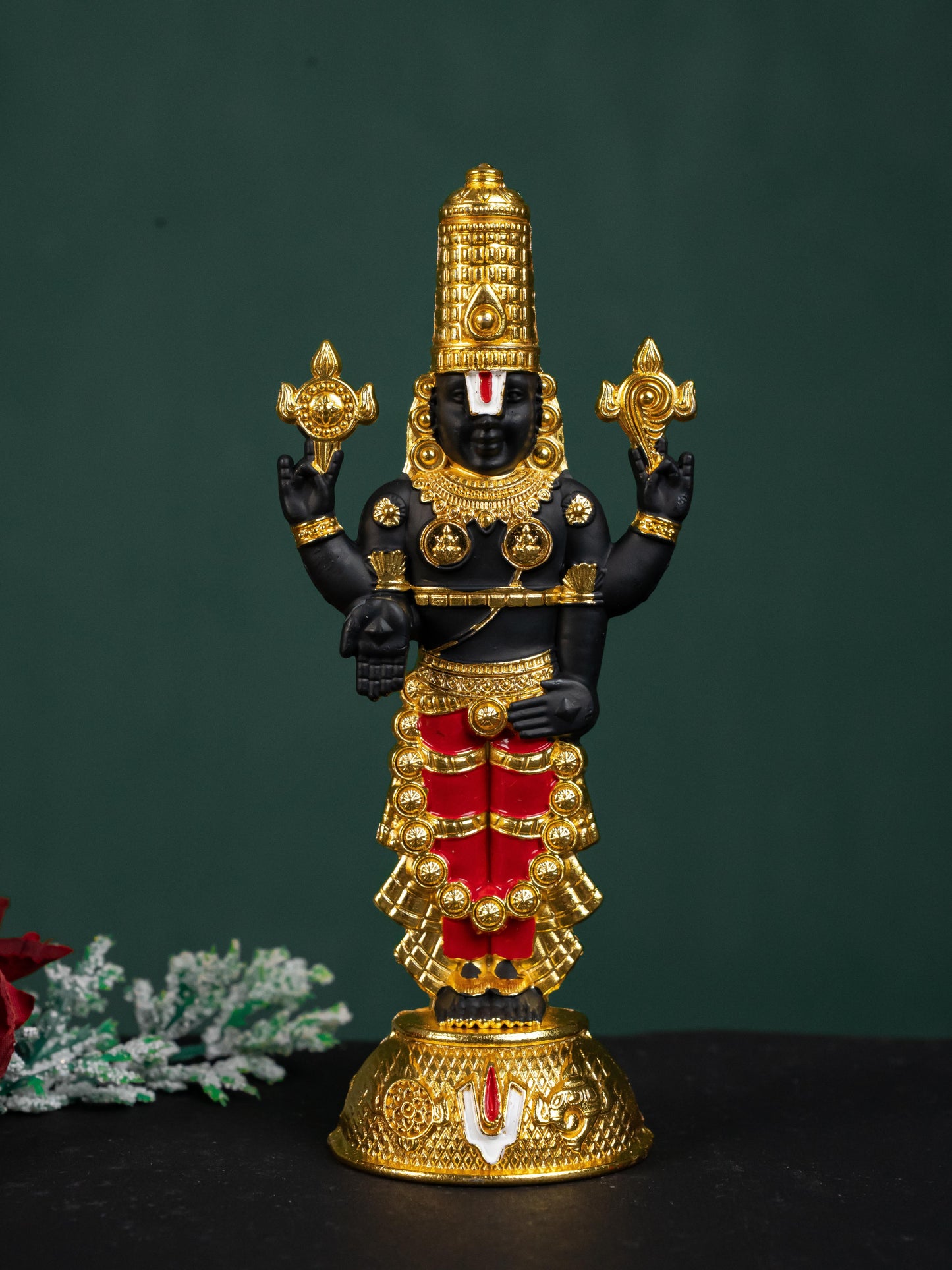 Zinc Alloy Tirupathi Balaji Idol - Gold - 6 inch - WL5180-1