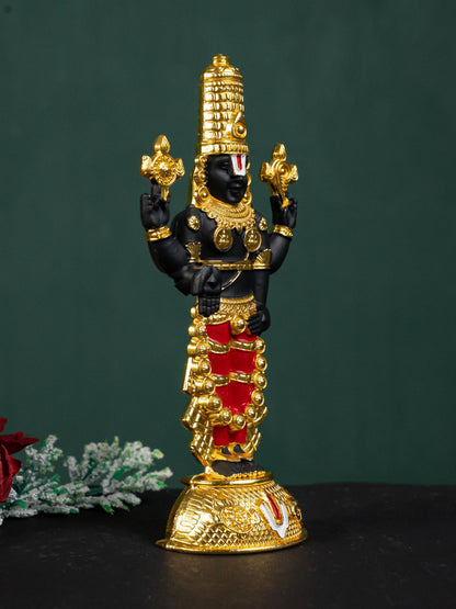 Zinc Alloy Tirupathi Balaji Idol - Gold - 6 inch - WL5180-1