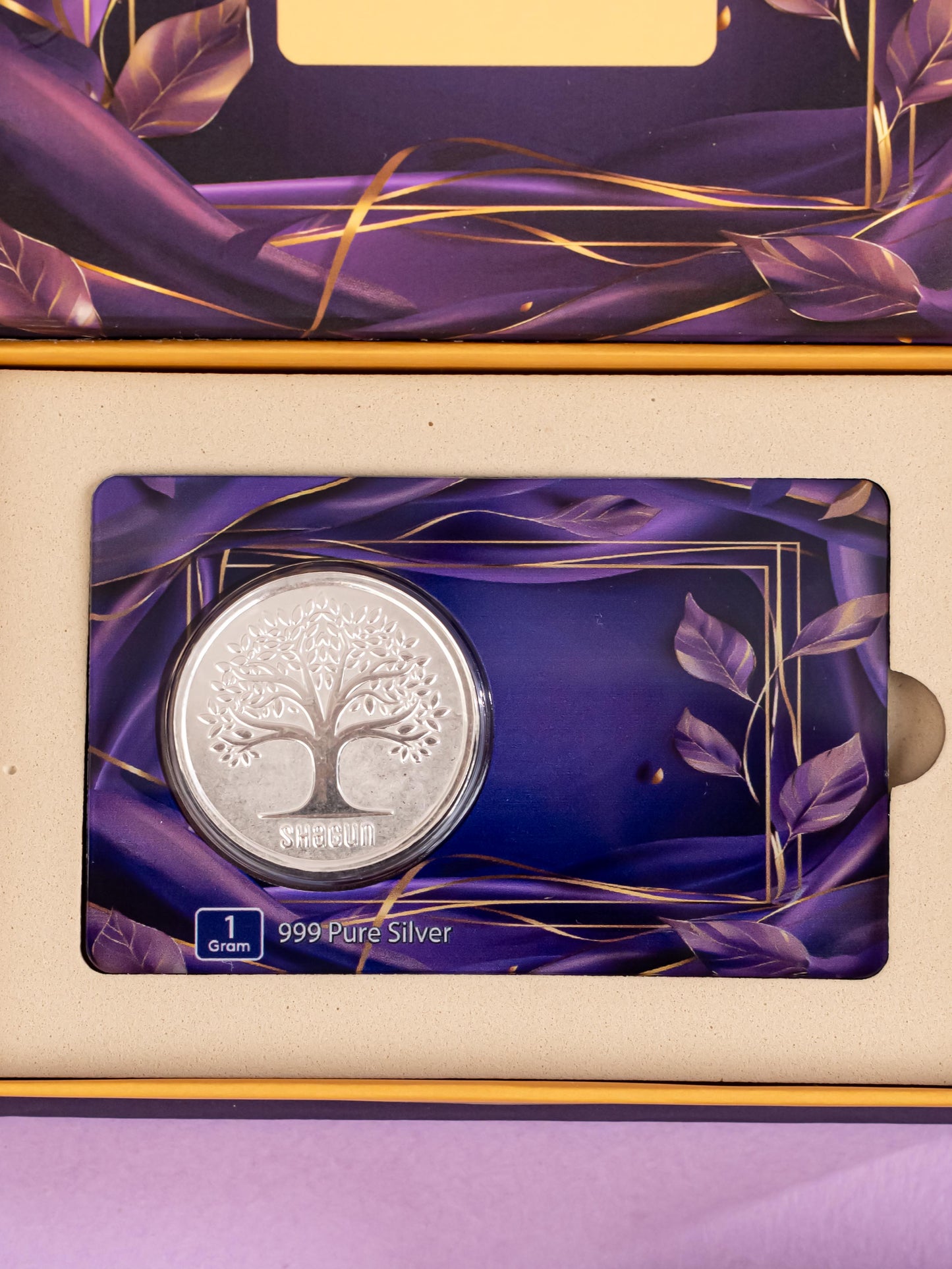 Silver Coin - Kalpavriksha Tree Engraving - 1 Gram - WL5184-1