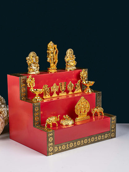 Swarna Golu - Gold Oxidized 3 Step Golu Padi & Zinc Alloy Idols - WL5189-1