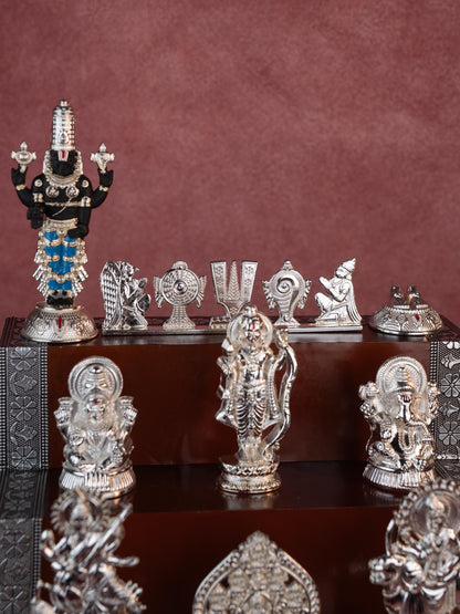 Swarna Golu - Silver Oxidized 5 Step Golu Padi & Zinc Alloy Idols - WL5190-2