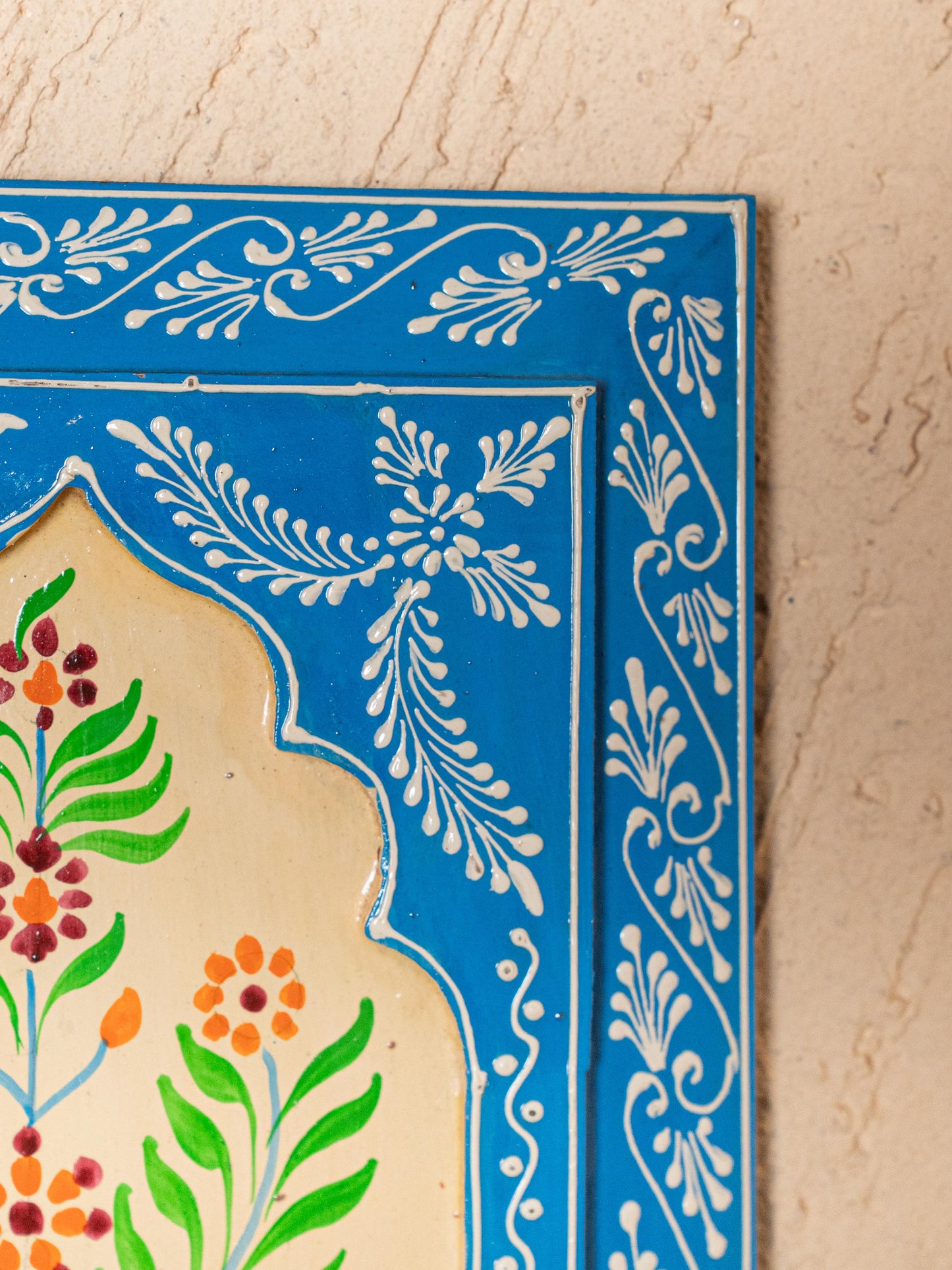 Wooden Handpainted Wall Decor - 12x8 inch - Blue - WL5193