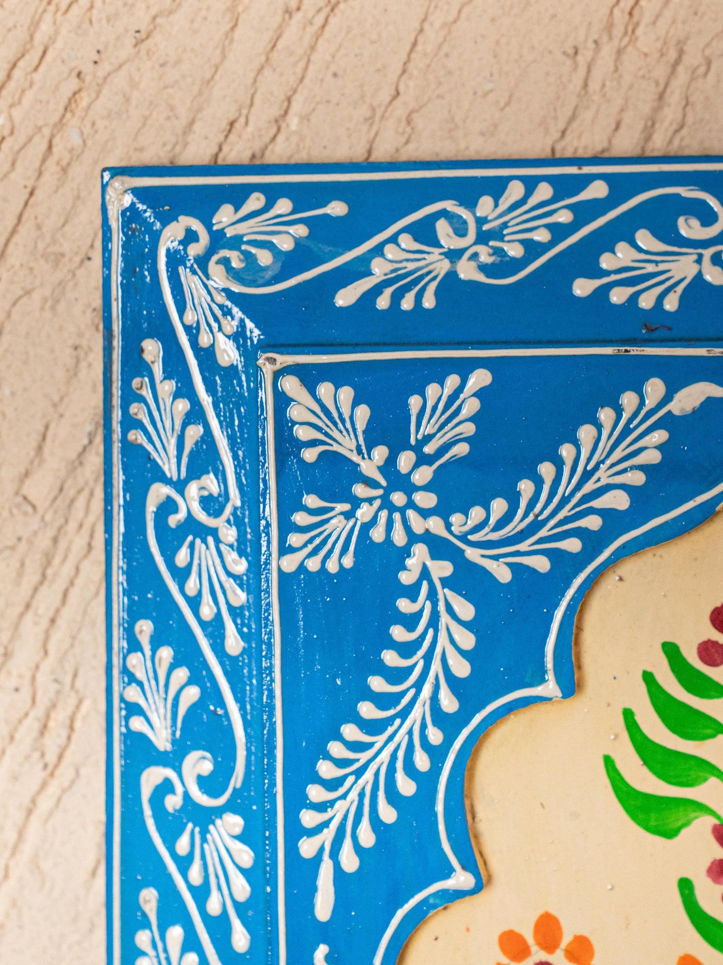 Wooden Handpainted Wall Decor - 12x8 inch - Blue - WL5193