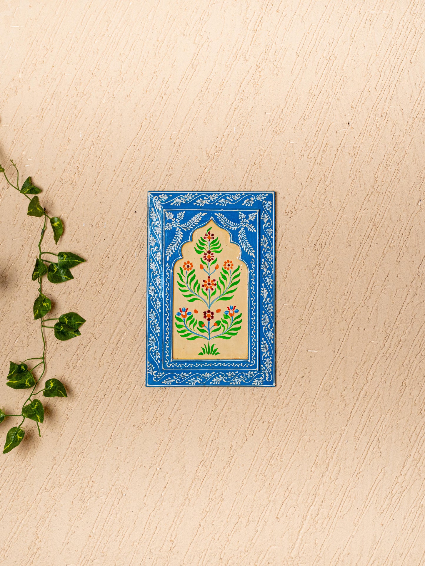 Wooden Handpainted Wall Decor - 12x8 inch - Blue - WL5193