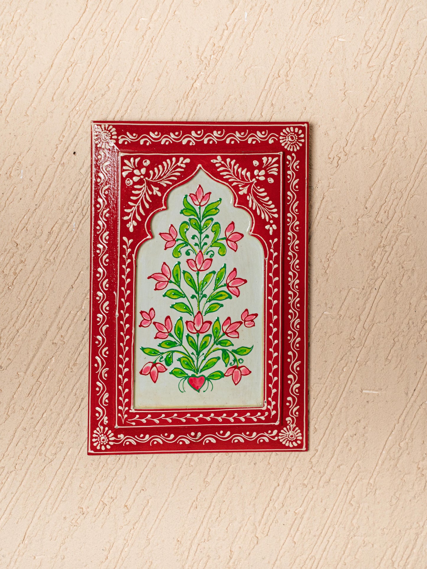 Wooden Handpainted Wall Decor - 12x8 inch - Red - WL5194