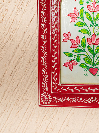 Wooden Handpainted Wall Decor - 12x8 inch - Red - WL5194