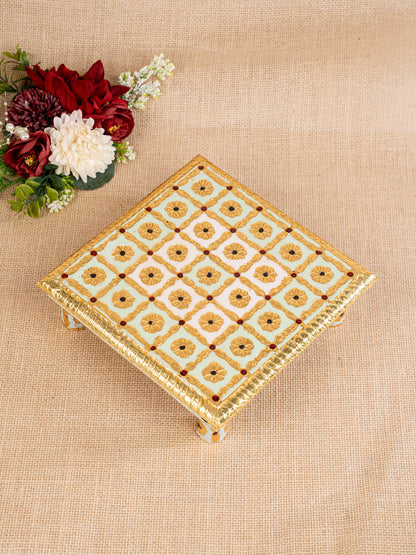 Meenakari Manai - Green - 8x8 inch - WBG1806-1