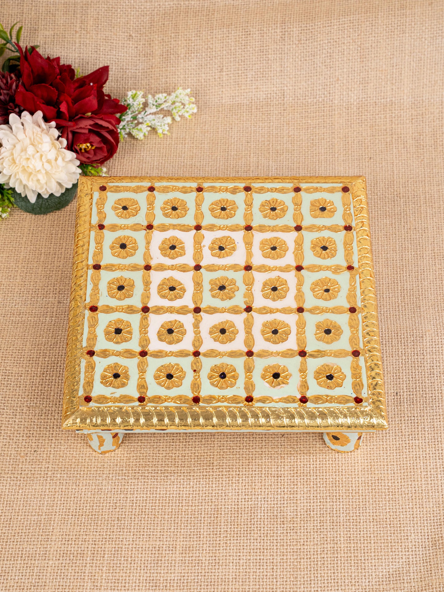 Meenakari Manai - Green - 8x8 inch - WBG1806-1