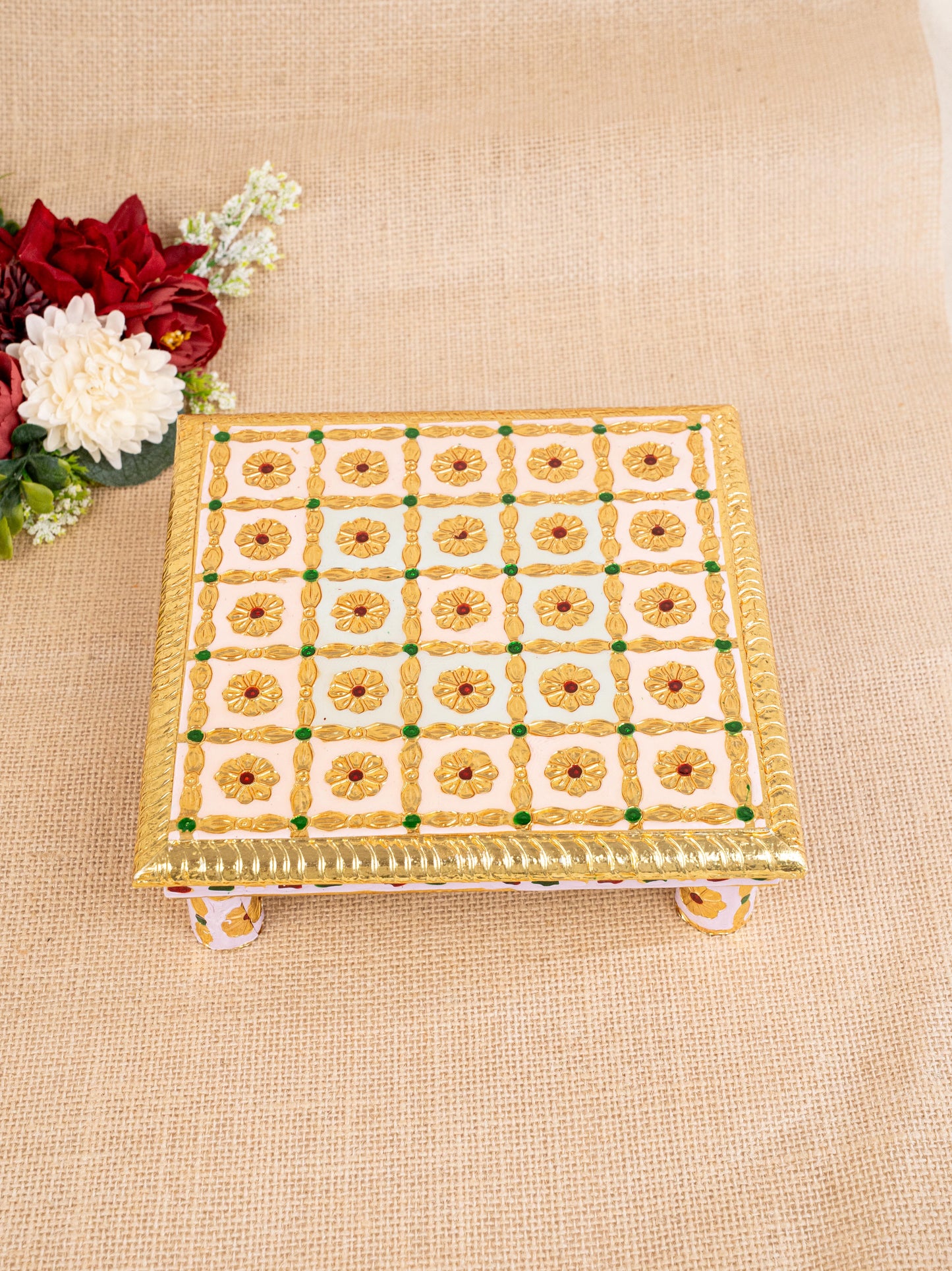 Meenakari Manai - Pink - 8x8 inch - WBG1806-2