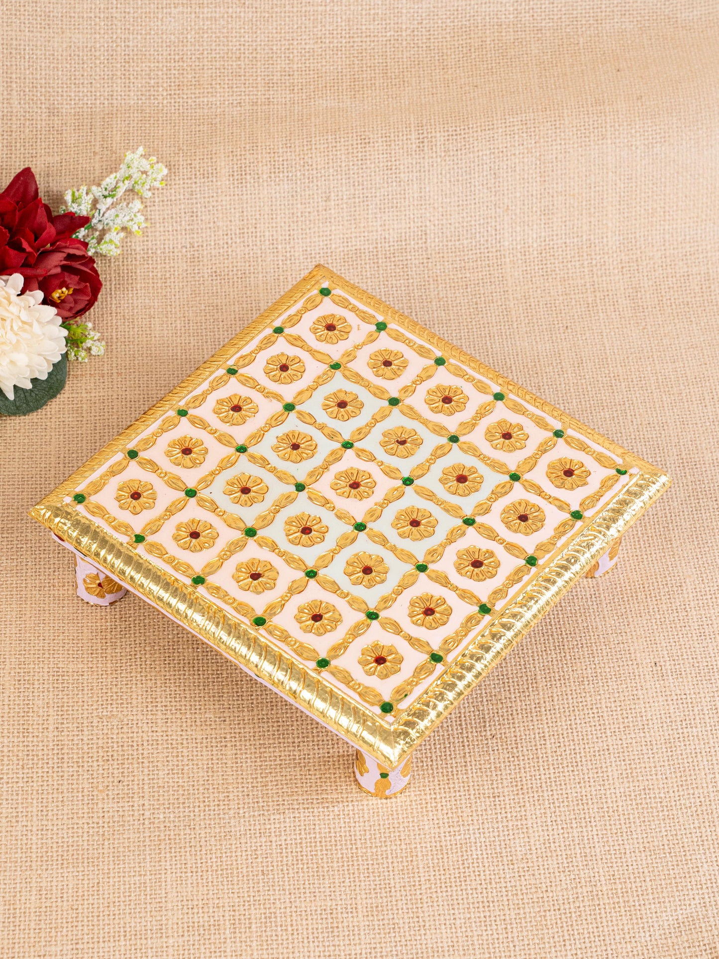 Meenakari Manai - Pink - 8x8 inch - WBG1806-2