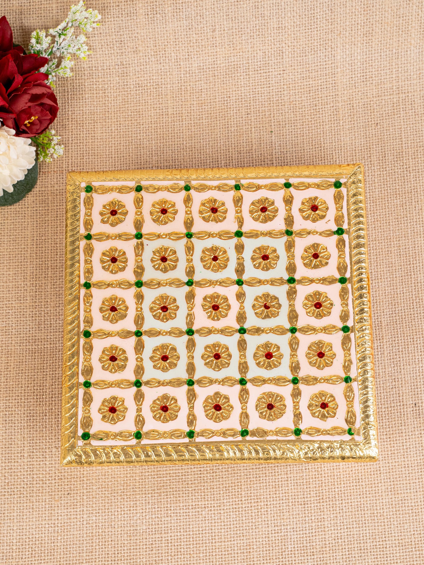 Meenakari Manai - Pink - 8x8 inch - WBG1806-2