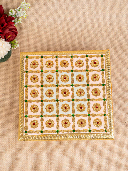 Meenakari Manai - Pink - 8x8 inch - WBG1806-2