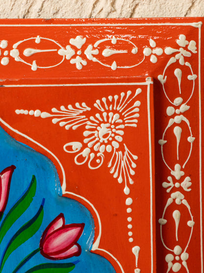 Wooden Handpainted Wall Decor - 12x8 inch - Orange - WL5200