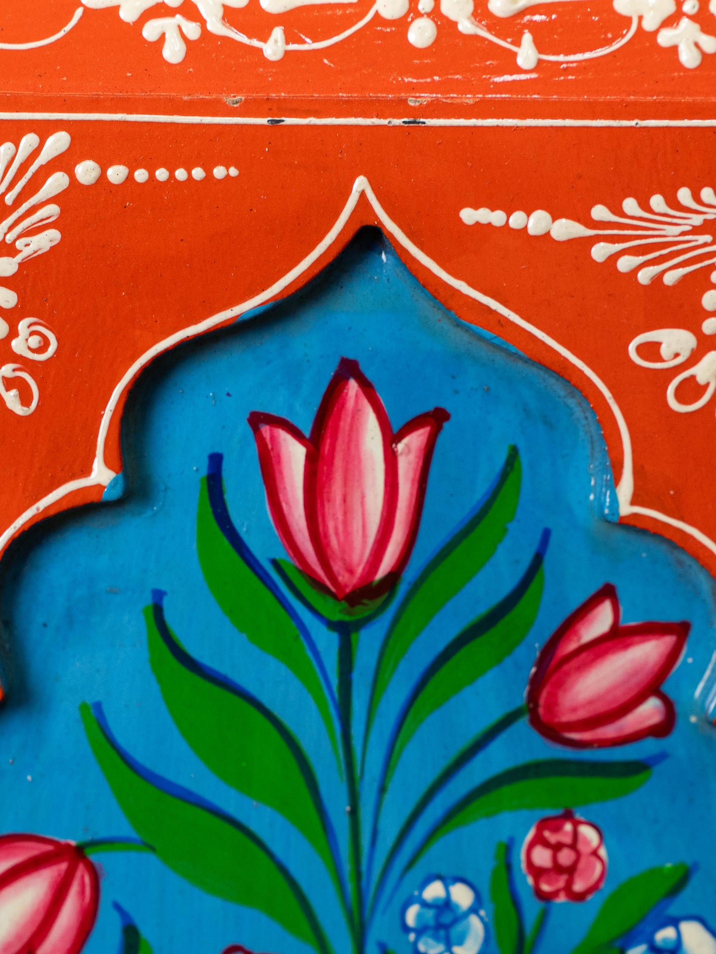 Wooden Handpainted Wall Decor - 12x8 inch - Orange - WL5200