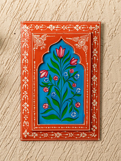Wooden Handpainted Wall Decor - 12x8 inch - Orange - WL5200