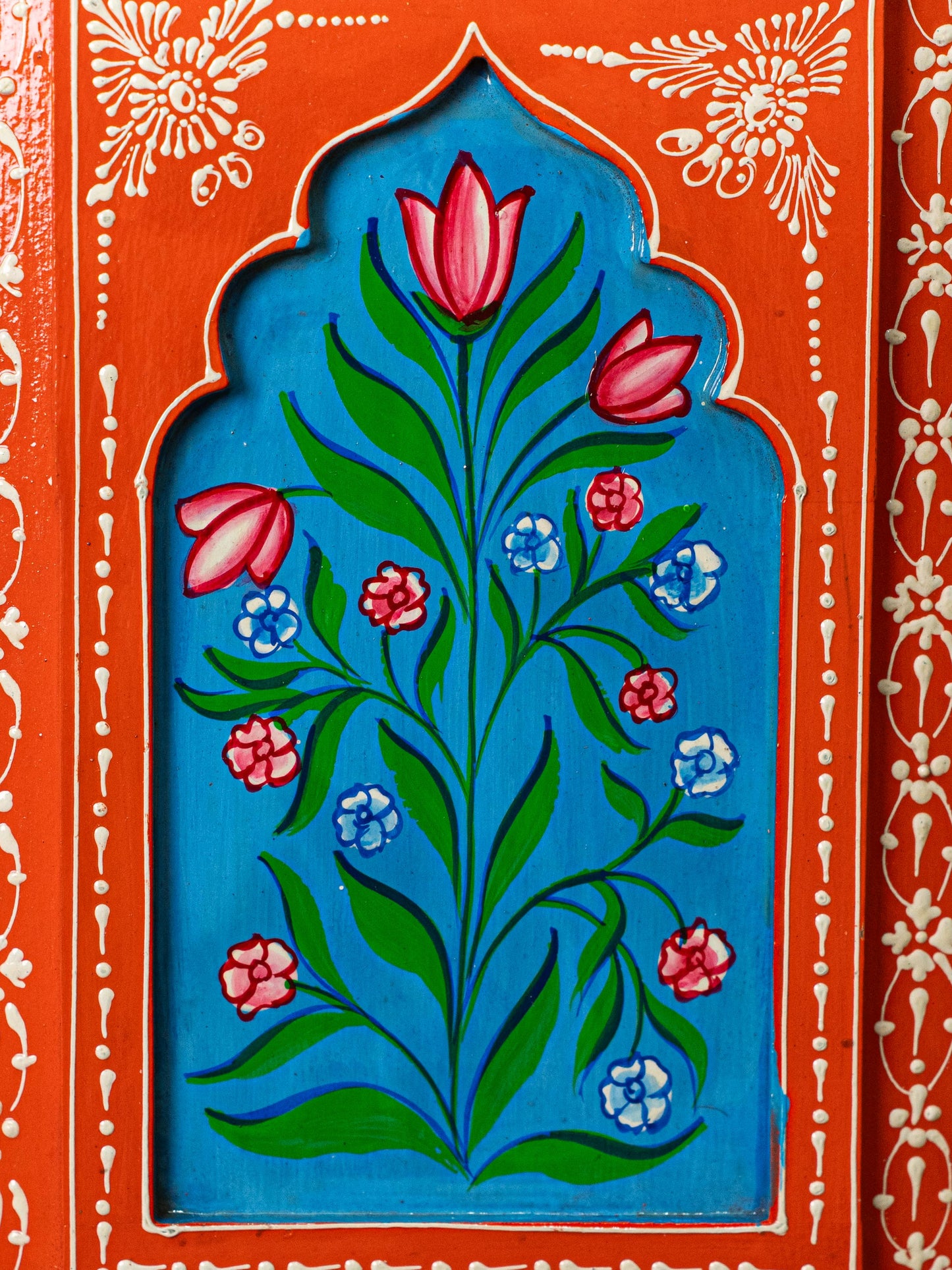 Wooden Handpainted Wall Decor - 12x8 inch - Orange - WL5200