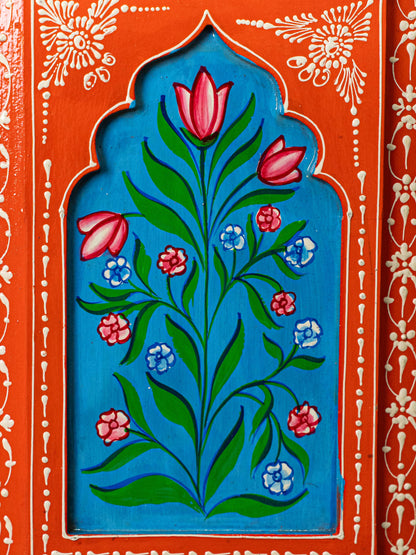 Wooden Handpainted Wall Decor - 12x8 inch - Orange - WL5200