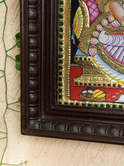 Tanjore Painting - Saraswathi - Semi Embossed - 15x12 inch - WL5202