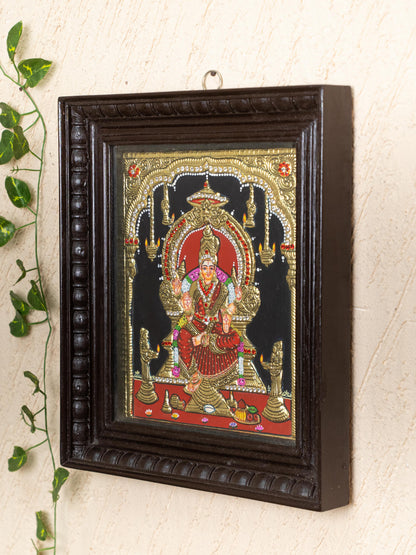 Tanjore Painting - Bharani Amman - Semi Embossed - 12x10 inch - WL5204