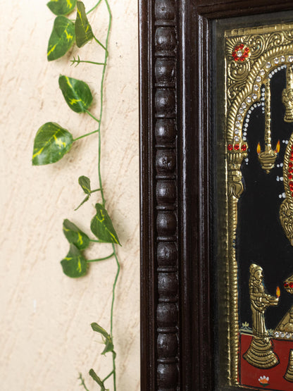 Tanjore Painting - Bharani Amman - Semi Embossed - 12x10 inch - WL5204