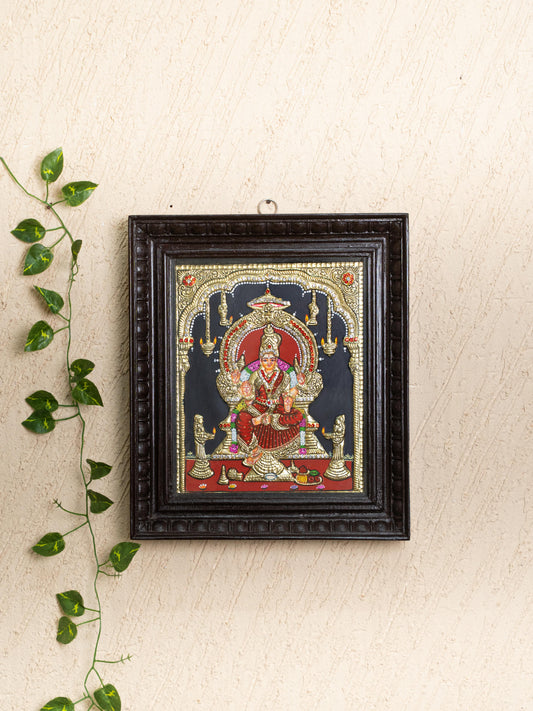 Tanjore Painting - Bharani Amman - Semi Embossed - 12x10 inch - WL5204