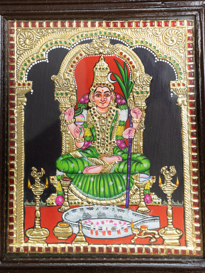 Tanjore Painting - Kamatchi - Flat (Gold Foil) - 12x10 inch - WL5205