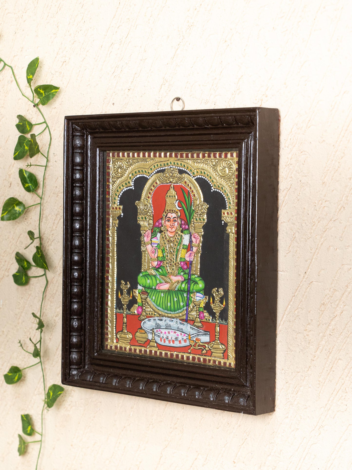 Tanjore Painting - Kamatchi - Flat (Gold Foil) - 12x10 inch - WL5205