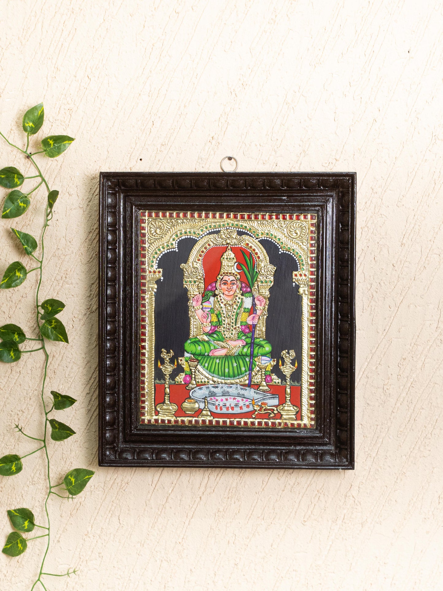 Tanjore Painting - Kamatchi - Flat (Gold Foil) - 12x10 inch - WL5205
