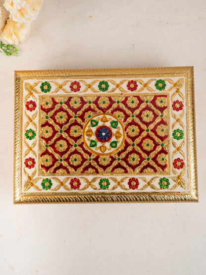 Meenakari Bajot - Floral Design - 9x12 inch - Red - WL5208-1