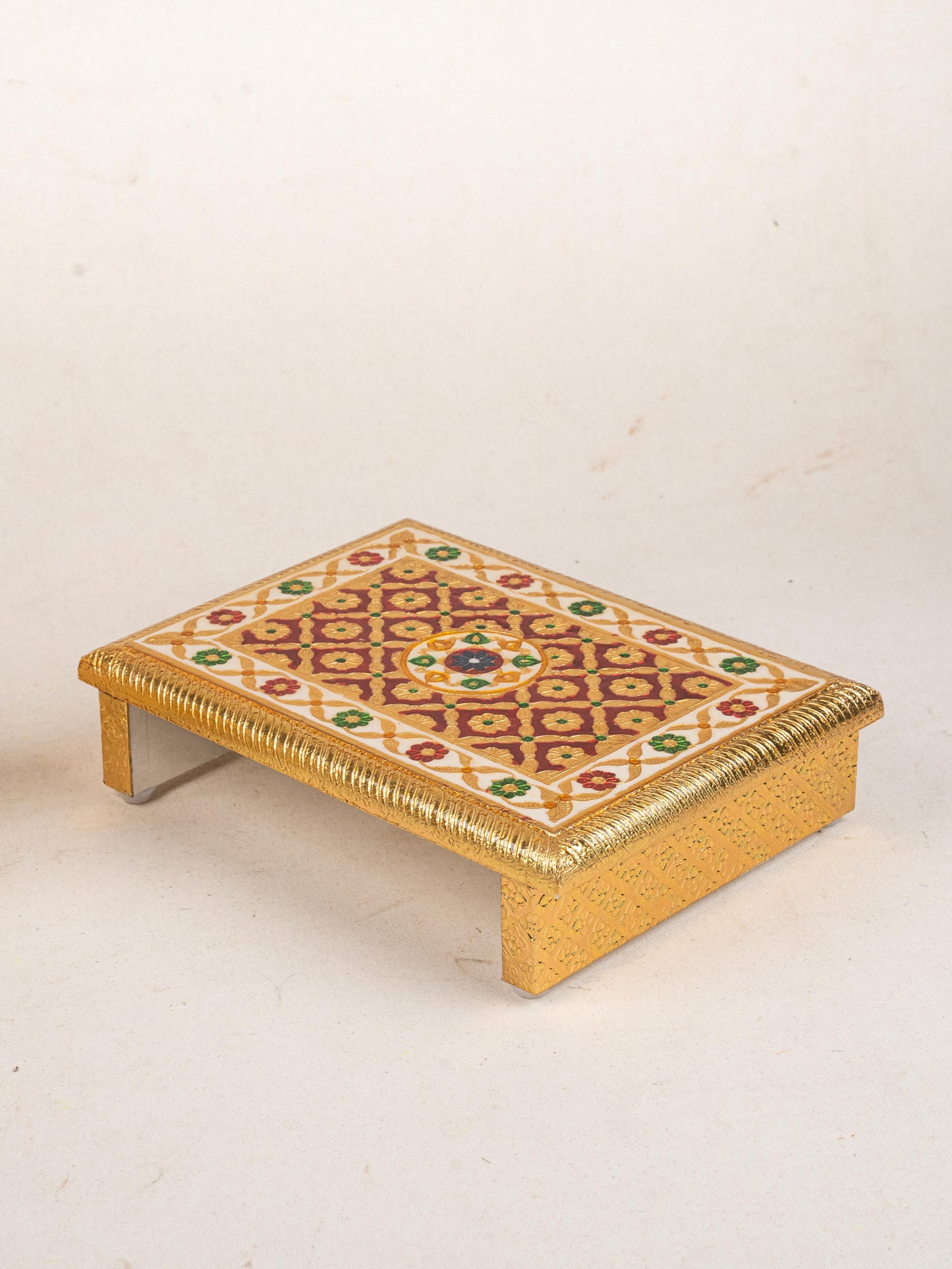 Meenakari Bajot - Floral Design - 9x12 inch - Red - WL5208-1