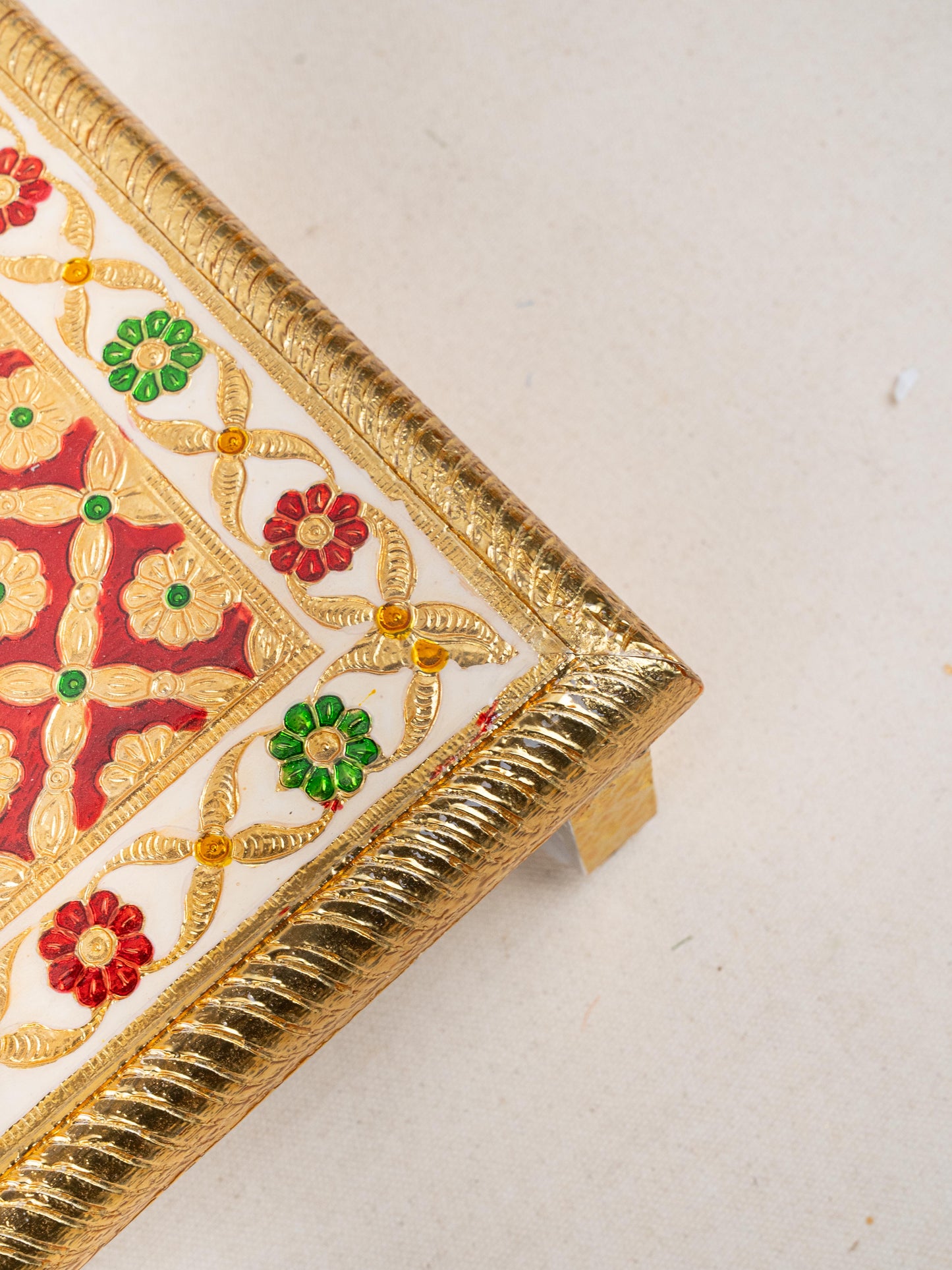 Meenakari Bajot - Floral Design - 9x12 inch - Red - WL5208-1