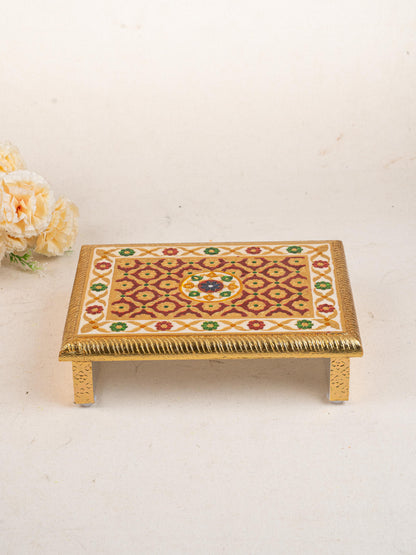 Meenakari Bajot - Floral Design - 9x12 inch - Red - WL5208-1