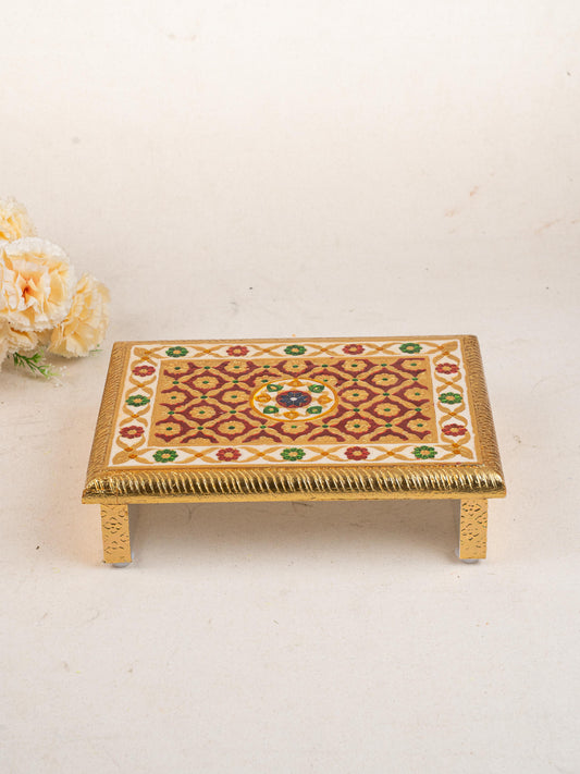 Meenakari Bajot - Floral Design - 9x12 inch - Red - WL5208-1