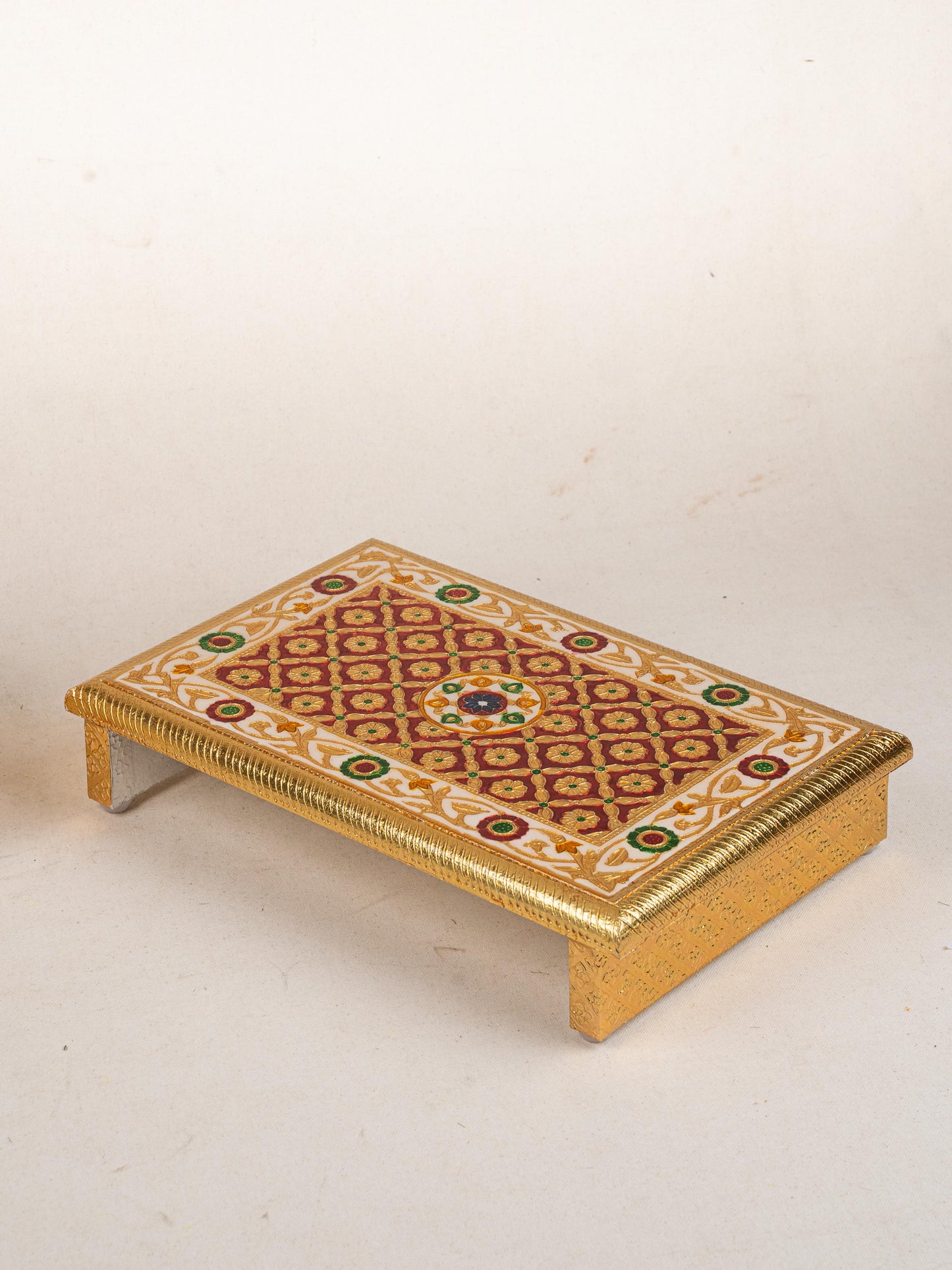 Meenakari Bajot - Floral Design - 10x15 inch - Red - WL5208-2