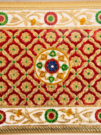Meenakari Bajot - Floral Design - 10x15 inch - Red - WL5208-2