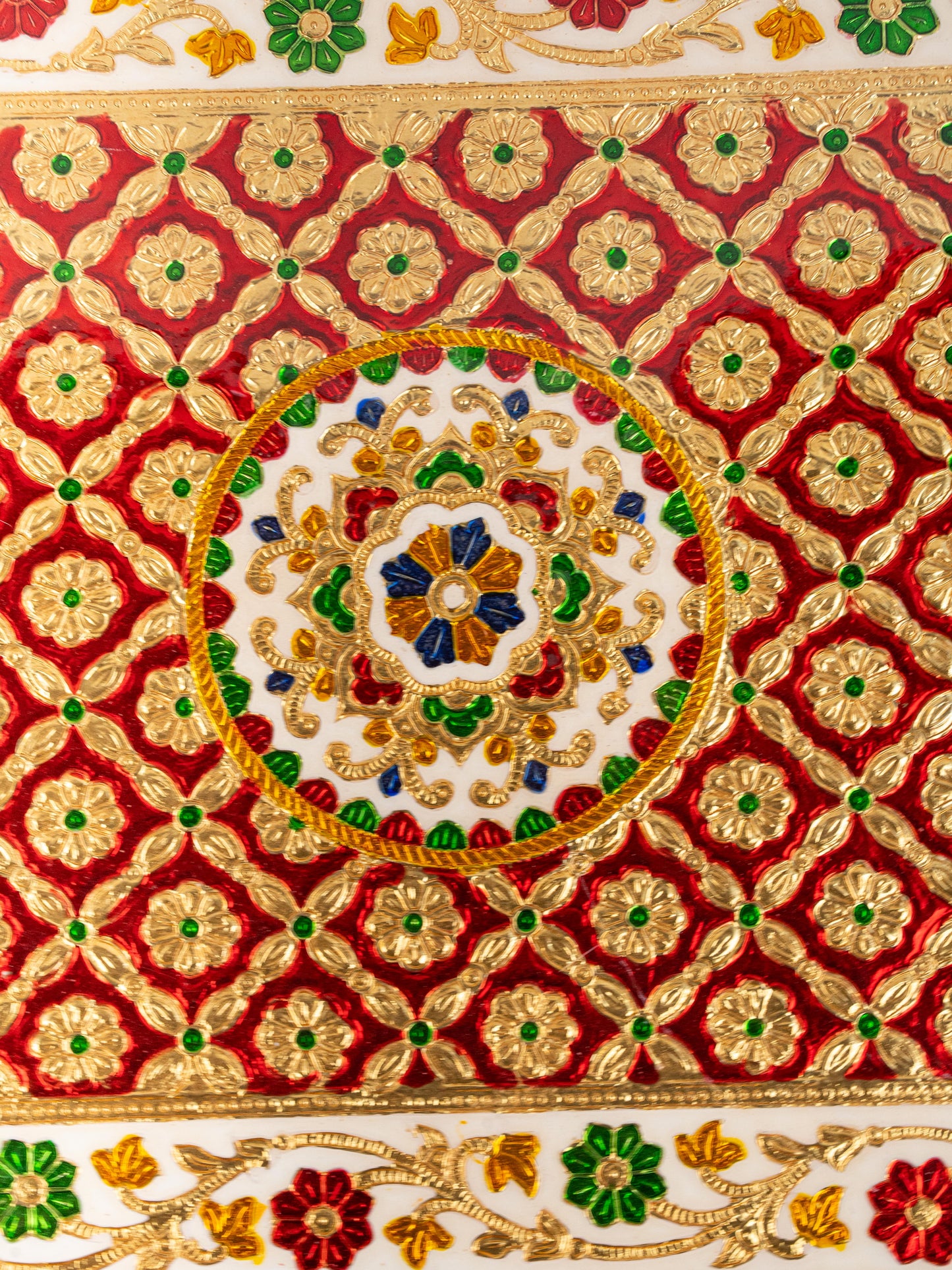 Meenakari Bajot - Floral Design - 12x18 inch - Red - WL5208-3