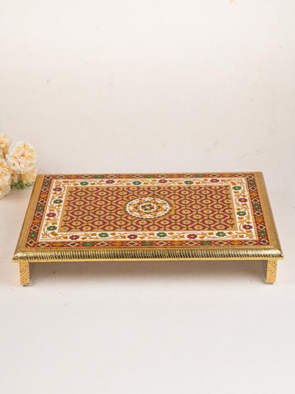 Meenakari Bajot - Floral Design - 12x18 inch - Red - WL5208-3