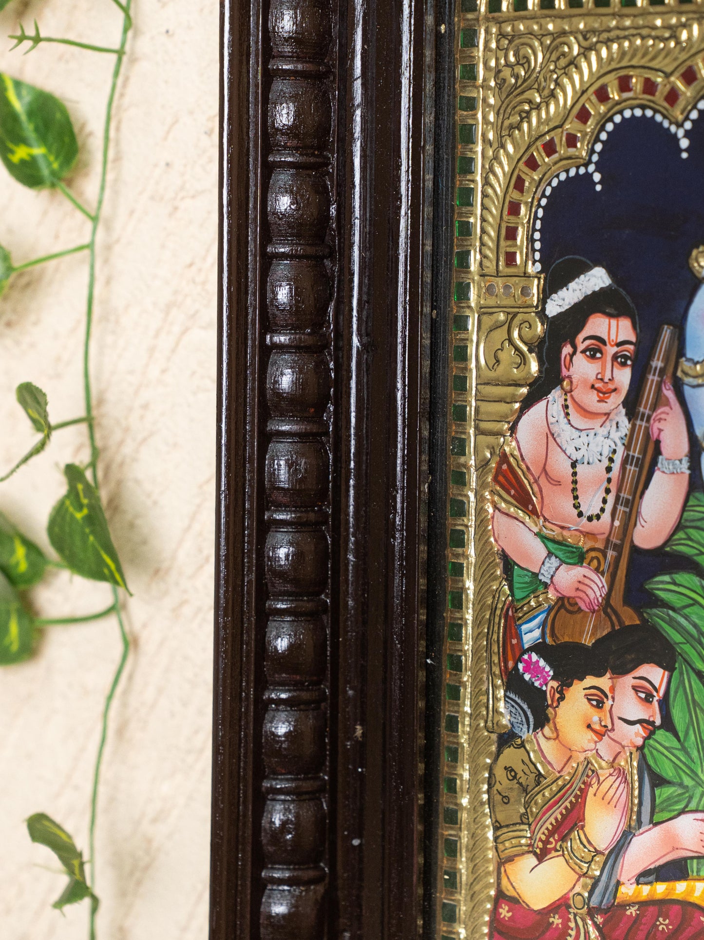 Tanjore Painting - Satyanarayana - Flat (Gold Foil) - 12x10 inch - WL5206