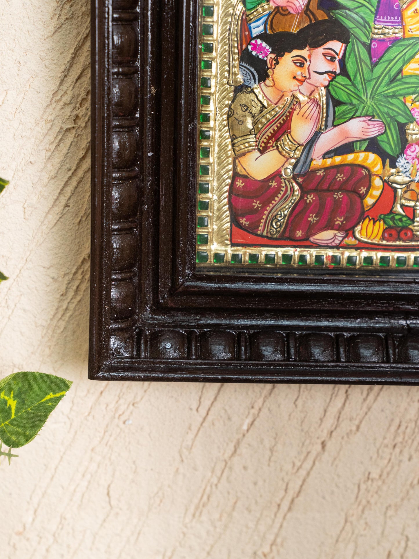 Tanjore Painting - Satyanarayana - Flat (Gold Foil) - 12x10 inch - WL5206
