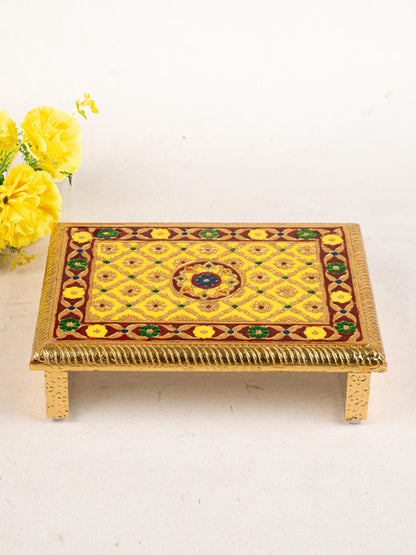 Meenakari Bajot - Floral Design - 9x12 inch - Yellow - WL5209-1