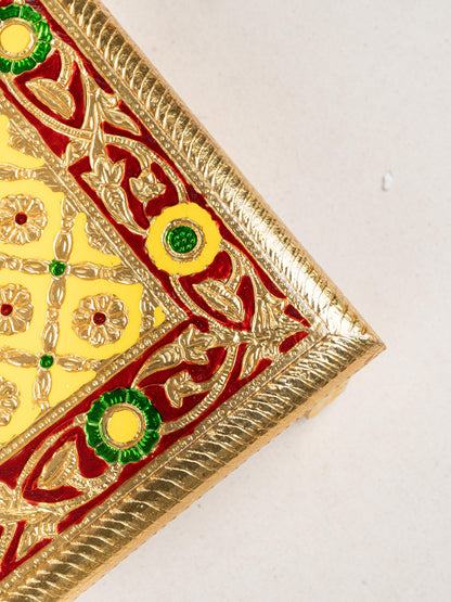 Meenakari Bajot - Floral Design - 9x12 inch - Yellow - WL5209-1