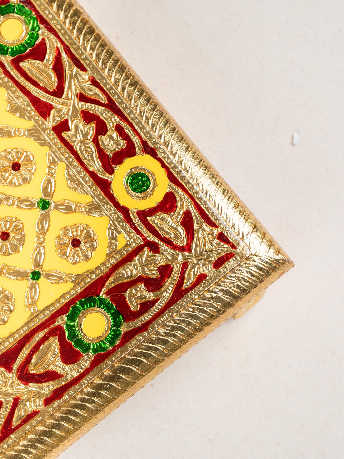 Meenakari Bajot - Floral Design - 10x15 inch - Yellow - WL5209-2